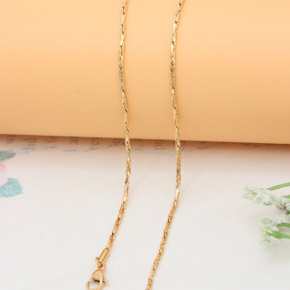 Elegant Textured Rose Gold Necklace for Stylish Layering, XPNL0353 - Picture 8 of 10